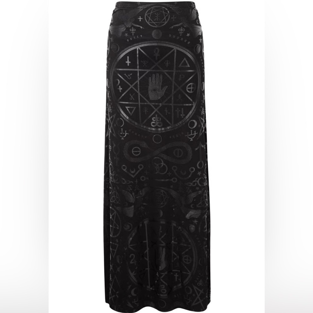 Killstar Occult Witch Pentagram Wiccan Gothic Maxi Long Skirt Size‎ XXL 2X - Picture 3 of 7